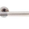 Varese Knurled Door Handles On Round Rose, Polished Nickel (sold in pairs)