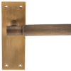 Varese Knurled Door Handles On Slim Backplate, Antique Brass (sold in pairs)