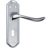 Zoo Hardware Fulton & Bray Lincoln Door Handles On Backplate, Dual Finish Satin Chrome & Polished Chrome (sold in pairs)