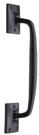 M Marcus Cranked Pull Handle (254mm OR 305mm), Smooth Black Iron -