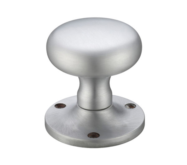 Zoo Hardware Fulton & Bray Mushroom Mortice Door Knobs, Satin Chrome - (sold in pairs)