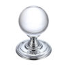 Zoo Hardware Fulton & Bray Clear Glass Ball Mortice Door Knobs, Polished Chrome (sold in pairs)