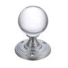 Zoo Hardware Fulton & Bray Clear Glass Ball Mortice Door Knobs, Satin Chrome - (sold in pairs)