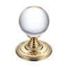 Zoo Hardware Fulton & Bray Clear Glass Ball Mortice Door Knobs, Polished Brass (sold in pairs)