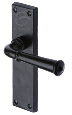 MM Marcus Ashfield Door Handles, Smooth Black Iron (sold in pairs)