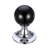 Zoo Hardware Fulton & Bray Black Glass Ball Mortice Door Knobs, Polished Chrome - (sold in pairs)