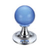 Zoo Hardware Fulton & Bray Blue Glass Ball Mortice Door Knobs, Polished Chrome (sold in pairs)