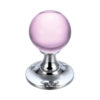 Zoo Hardware Fulton & Bray Pink Glass Ball Mortice Door Knobs, Polished Chrome - (sold in pairs)