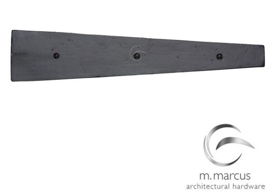 M Marcus Dummy Strap Hinge (12" OR 15.75"), Smooth Black Iron