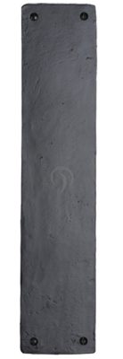 M Marcus Finger Plate (12" x 3"), Smooth Black Iron