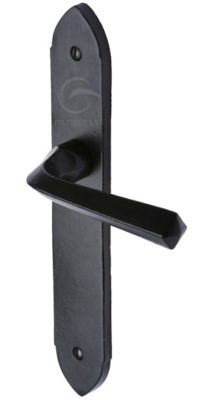 M Marcus Grafton Door Handles, Smooth Black Iron (sold in pairs)