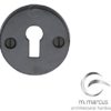 M Marcus Round Standard Profile Escutcheon, Smooth Black Iron -