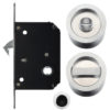 Zoo Hardware Fulton & Bray Sliding Door Lock Set (Suitable for 35-45mm thick doors), Satin Chrome