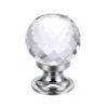 Zoo Hardware Fulton & Bray Clear Facetted Glass Ball Cupboard Knobs (25mm Or 30mm), Polished Chrome Base