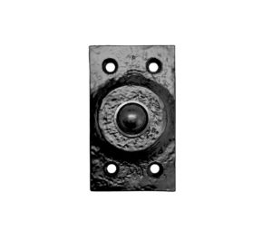 Zoo Hardware Foxcote Foundries Bell Push With Rectangular Plate (45mm x 77mm), Black Antique