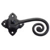 Zoo Hardware Foxcote Foundries Curly Tail Lever On Square Rose, Black Antique (sold in pairs)