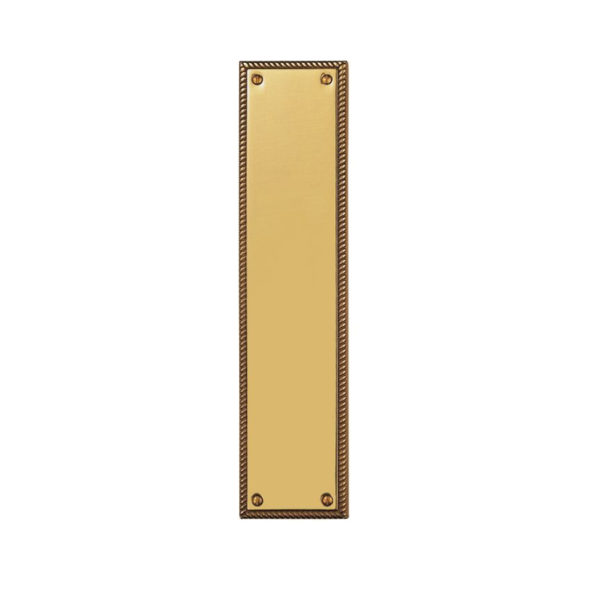 Ornate Finger Plate (382mm x 75mm), Polished Brass