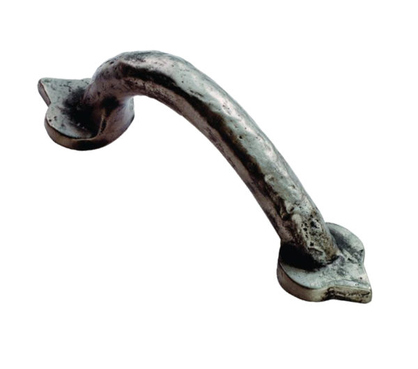 Fingertip Hammered Fleur De Lys Cabinet Pull Handle (100mm C/C), Pewter