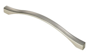 Fingertip Saro Bow Cupboard Handle (160mm), Satin Nickel