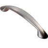 Fingertip Platypus Bow Cabinet Pull Handle (128mm C/C), Satin Nickel