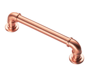 Fingertip Pipe Cabinet Pull Handles (128mm OR 320mm C/C), Satin Copper