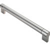 Fingertip Chunky Key Hole Bar Cabinet Pull Handles (Multiple Sizes), Satin Nickel & Stainless Steel