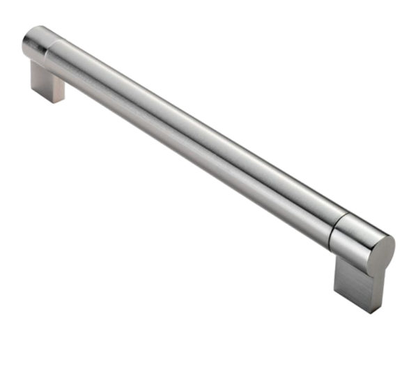 Fingertip Chunky Key Hole Bar Cabinet Pull Handles (Multiple Sizes), Satin Nickel & Stainless Steel