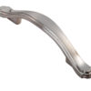 Fingertip Stepped Edge Bow Handle Cabinet Pull Handle (76mm C/C), Satin Nickel