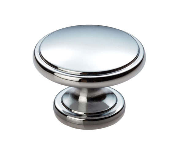 Fingertip Oxford Cupboard Knob, Polished Chrome