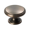 Fingertip Oxford Cupboard Knob, Gun Metal