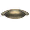 Traditional Cupboard Cup Pull Handle (64mm C/C), Antique Brass