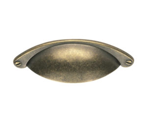 Traditional Cupboard Cup Pull Handle (64mm C/C), Antique Brass