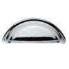 Cottage Cupboard Cup Pull Handle (76mm C/C), Polished Chrome