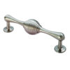 Fingertip Reeded Pull Handle (128mm C/C), Satin Nickel