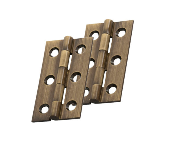 Fingertip Cabinet Hinges (50mm x 28mm OR 64mm x 35mm), Antique Brass (sold in pairs)