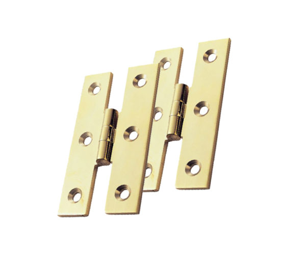 Fingertip H Pattern Hinges (64mm x 35mm), Polished Brass (sold in pairs)