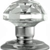 Facetted Glass Mortice Door Knobs, Polished Chrome (sold in pairs)