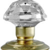 Facetted Glass Mortice Door Knobs, Polished Brass (sold in pairs)