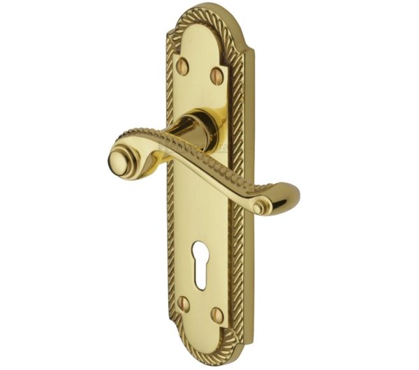 Heritage Brass Gainsborough Polished Brass Door Handles (sold in pairs)