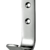 Eurospec Flat Coat Hook, Polished Or Satin Stainless Steel