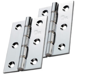 3 Inch Double Washered Hinges, Polished Chrome (sold in pairs)
