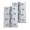 4 Inch Double Washered Hinges, Polished Chrome (sold in pairs)