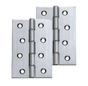 4 Inch Double Washered Hinges, Polished Chrome (sold in pairs)