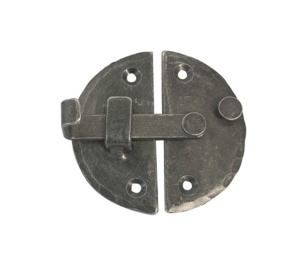 Frelan Hardware Handforged Cabinet Latch (72mm Diameter), Pewter