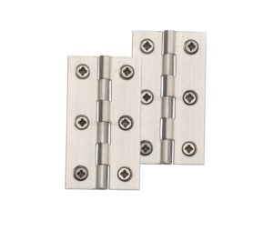 Heritage Brass Extruded Brass Cabinet Hinges (2.5 Inch OR 3 Inch), Satin Nickel (sold in pairs)
