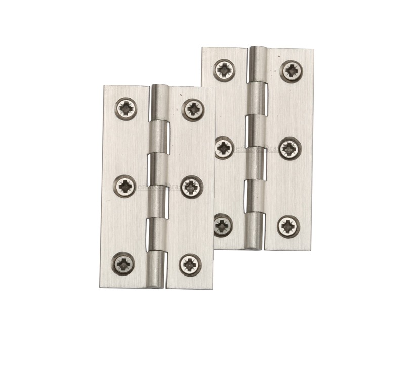 Heritage Brass Extruded Brass Cabinet Hinges (2.5 Inch OR 3 Inch), Satin Nickel (sold in pairs)