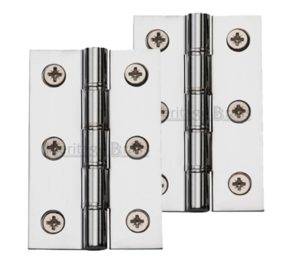Heritage Brass 3 Inch Heavier Duty Double Phosphor Washered Butt Hinges, Polished Chrome (sold in pairs)