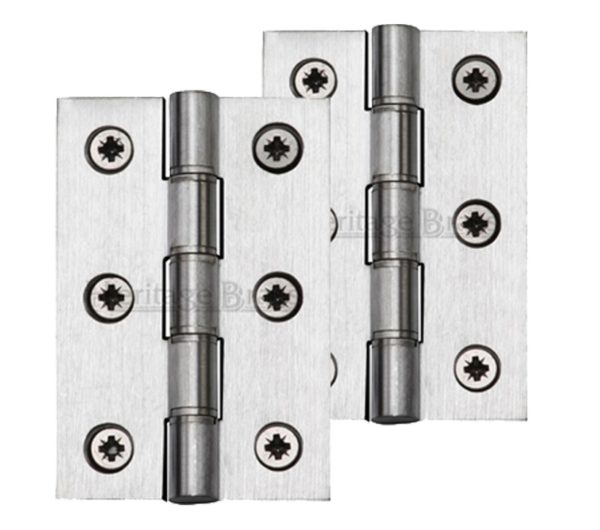 Heritage Brass 3 Inch Heavier Duty Double Phosphor Washered Butt Hinges, Satin Chrome (sold in pairs)