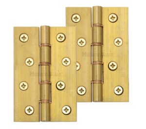 Heritage Brass 4" x 2 5/8" Heavier Duty Double Phosphor Washered Butt Hinges, Natural Brass (sold in pairs)