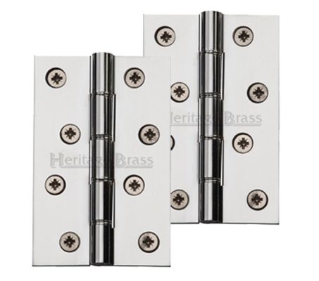 Heritage Brass 4" x 2 5/8" Heavier Duty Double Phosphor Washered Butt Hinges, Polished Chrome - (sold in pairs)